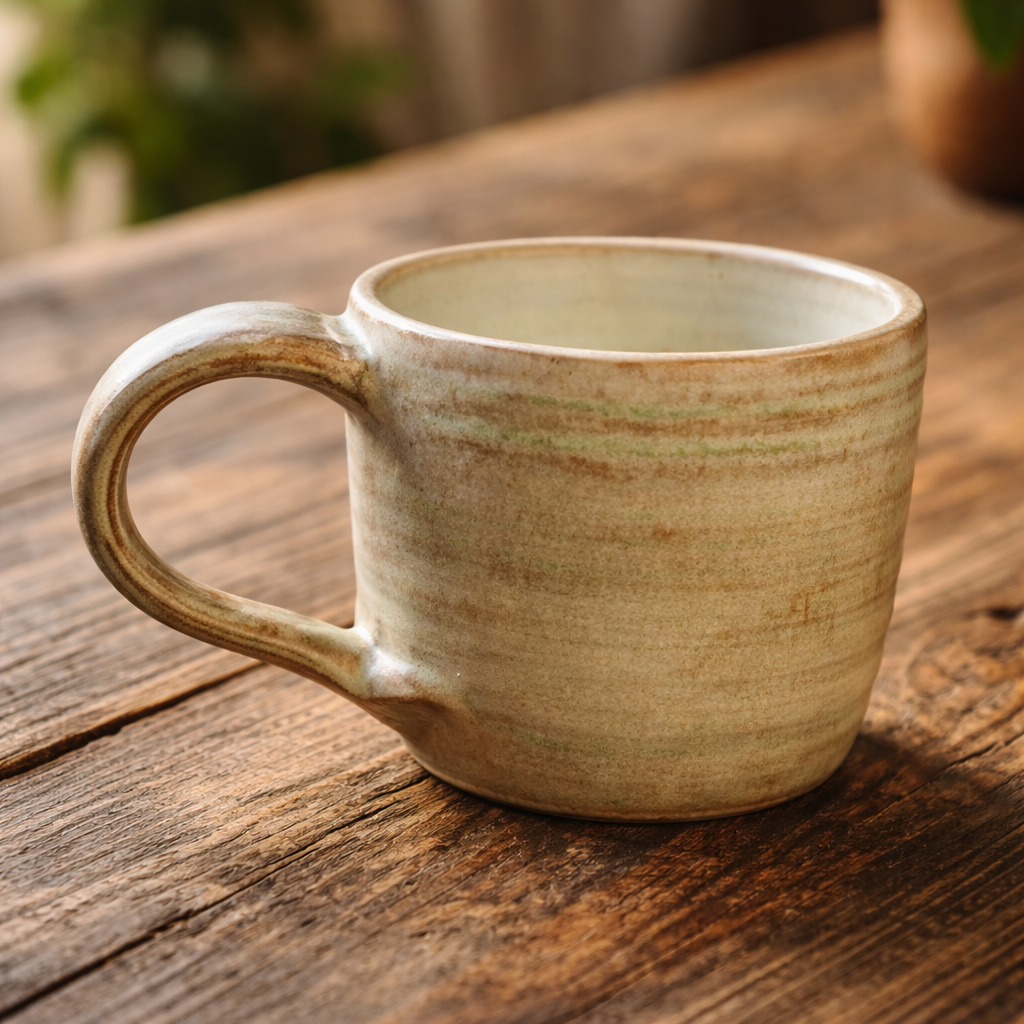 Handmade Ceramic Espresso Cup - Sage Green Tone